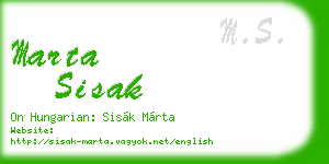 marta sisak business card