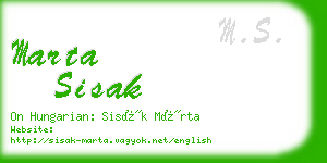 marta sisak business card